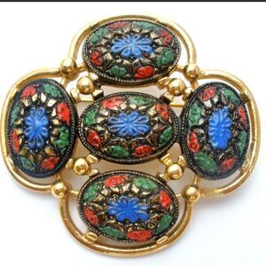 Vintage Sarah Coventry Light of the East Mosaic Brooch Vintage